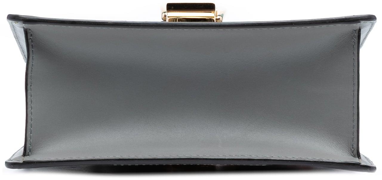 Gucci Mini Leather Web Sylvie Chain Crossbody Grijs