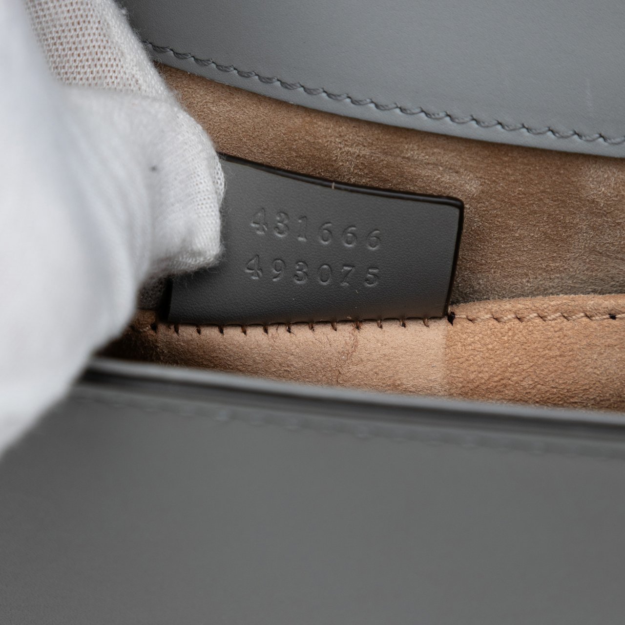 Gucci Mini Leather Web Sylvie Chain Crossbody Grijs