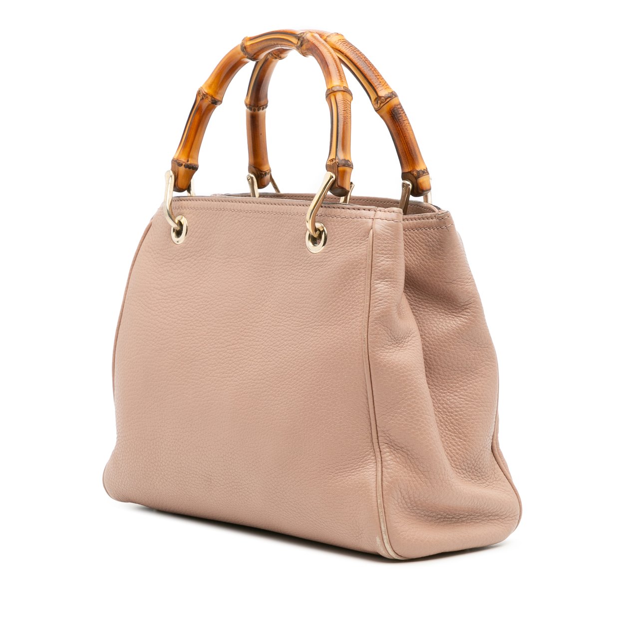 Gucci Small Calfskin Bamboo Shopper Satchel Roze
