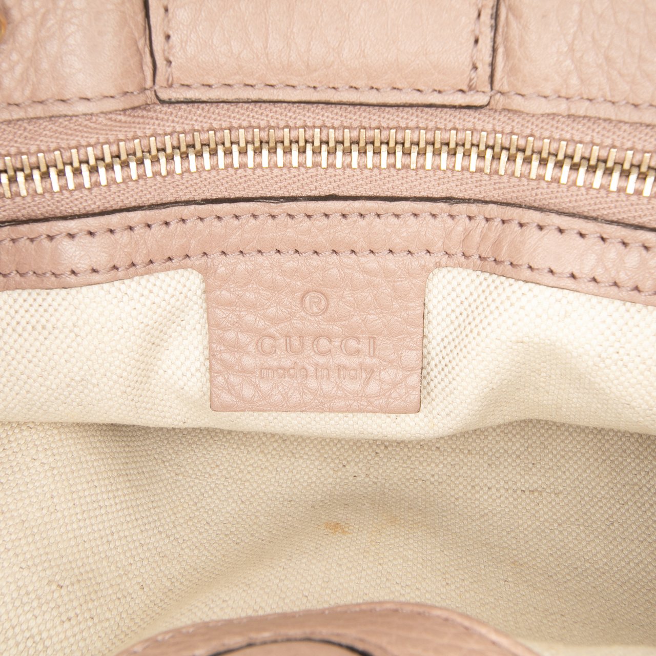 Gucci Small Calfskin Bamboo Shopper Satchel Roze