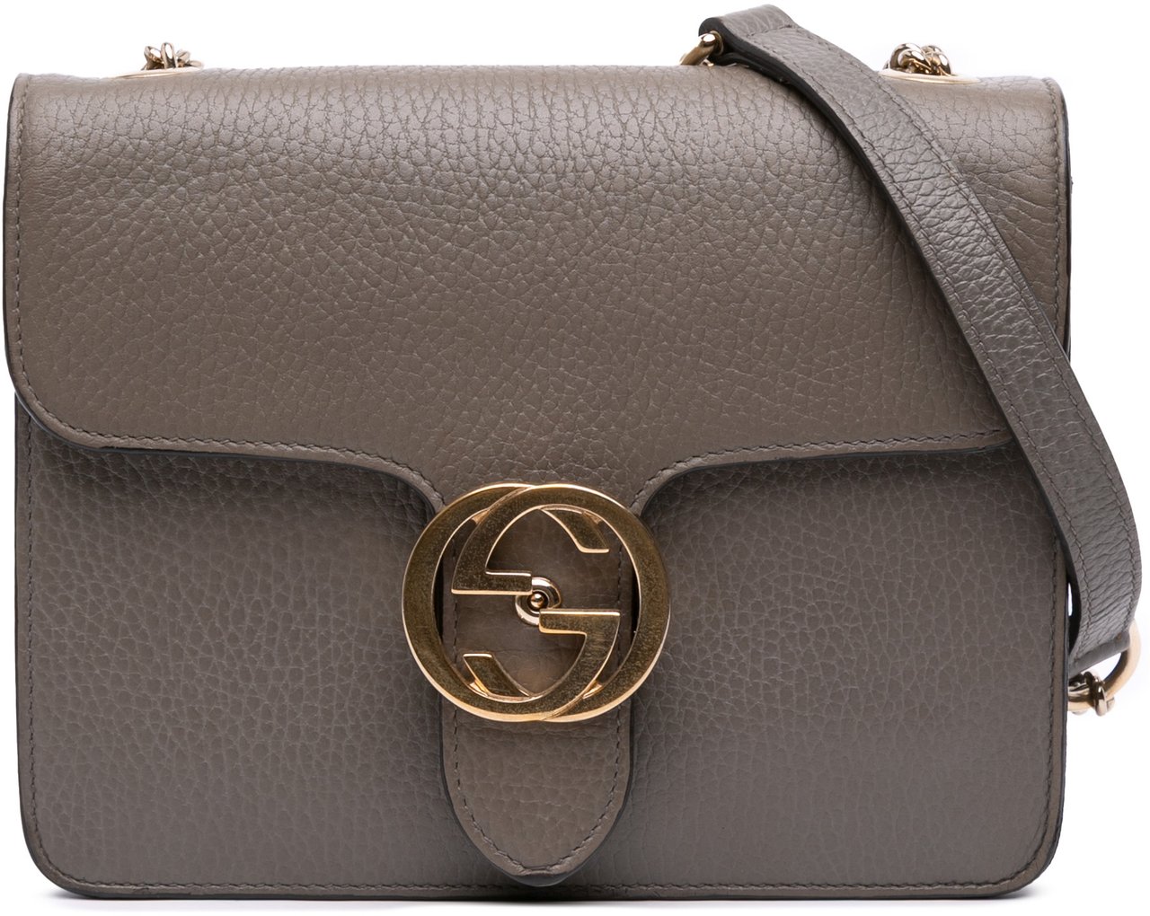 Gucci Small Dollar Calfskin Interlocking G Crossbody Bruin
