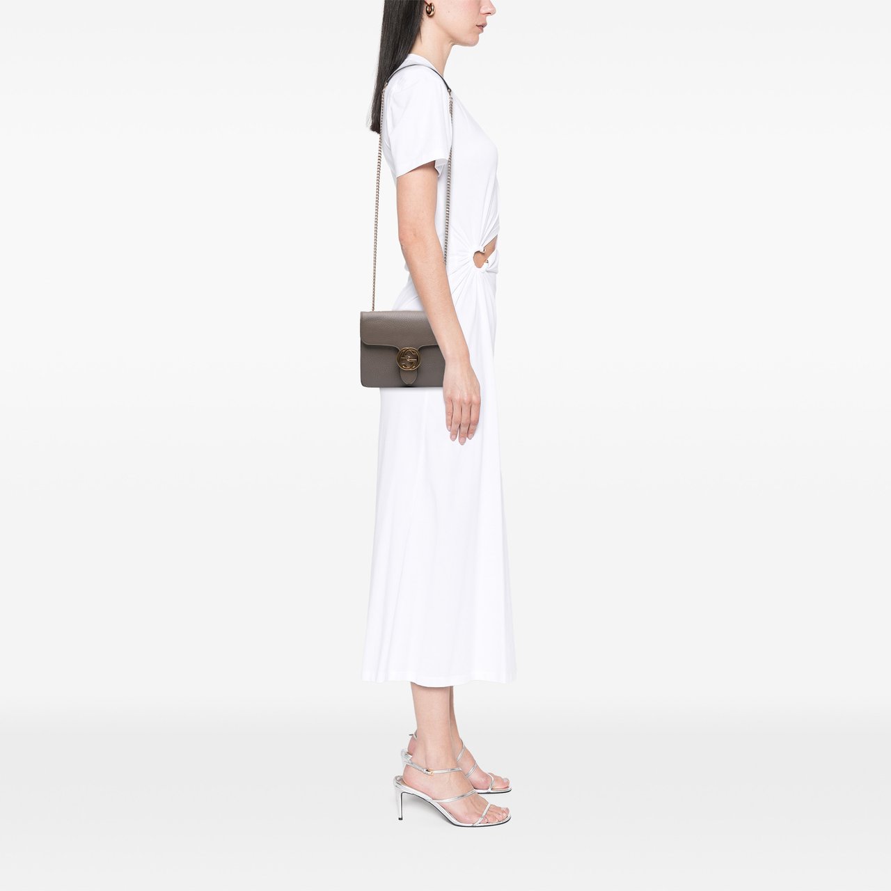 Gucci Small Dollar Calfskin Interlocking G Crossbody Bruin
