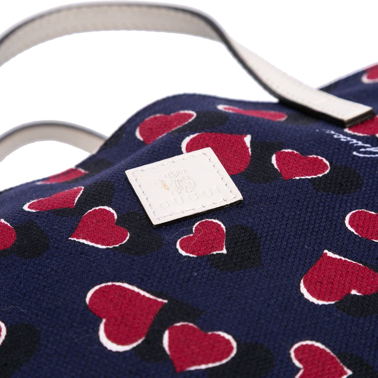 Gucci Kids Canvas Heartbeat Tote Blauw