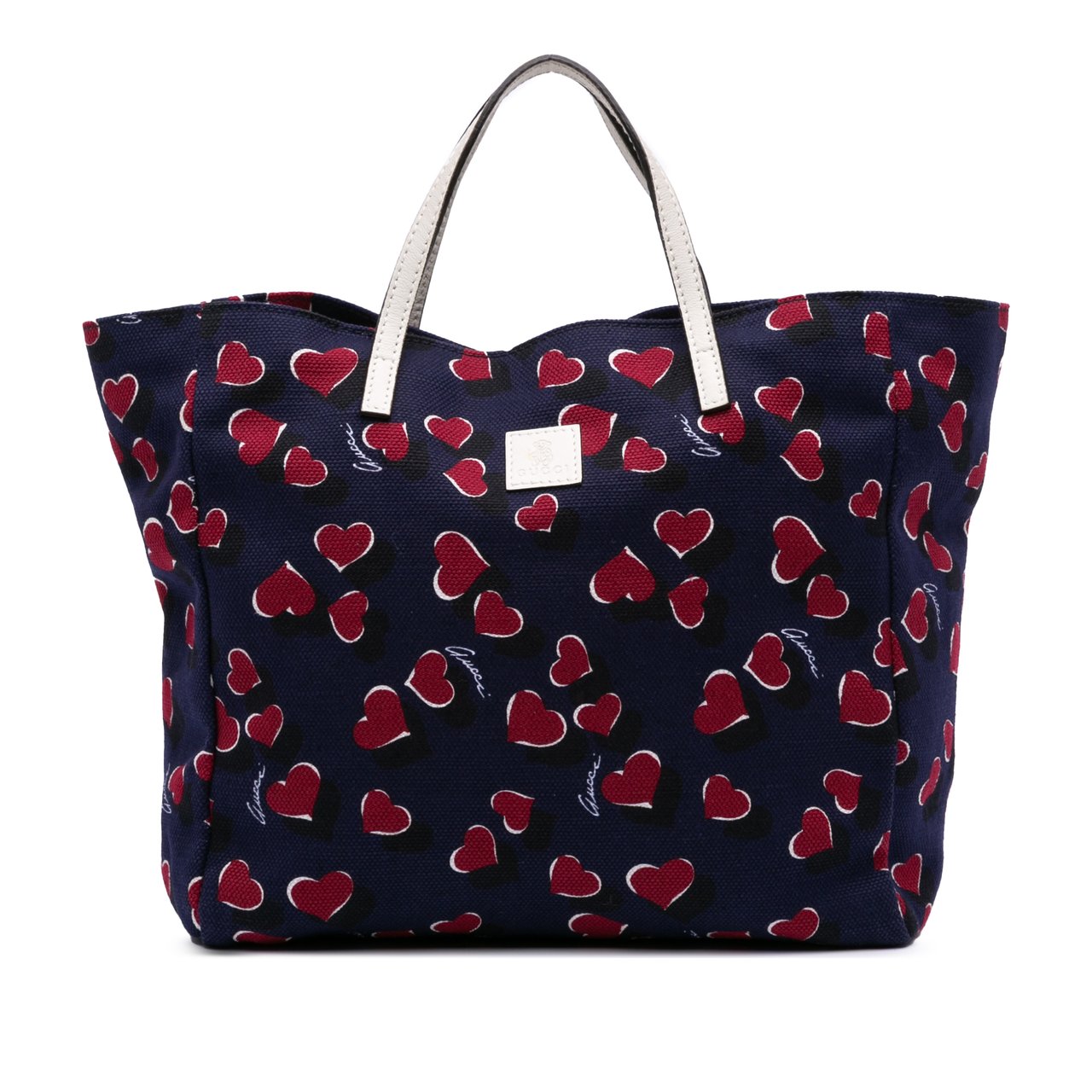 Gucci Kids Canvas Heartbeat Tote Blauw