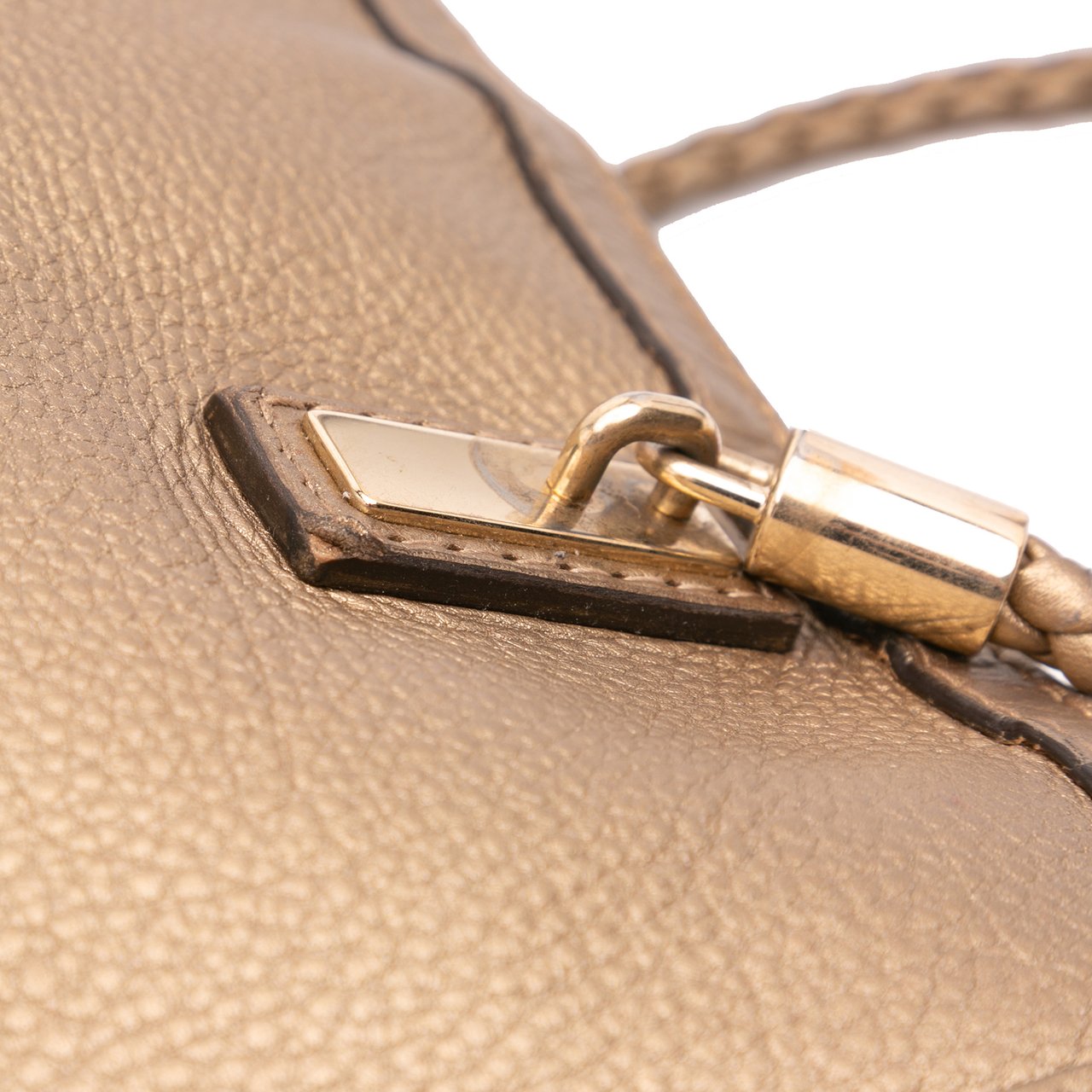 Gucci Metallic Grained Leather Bella Tote Goud