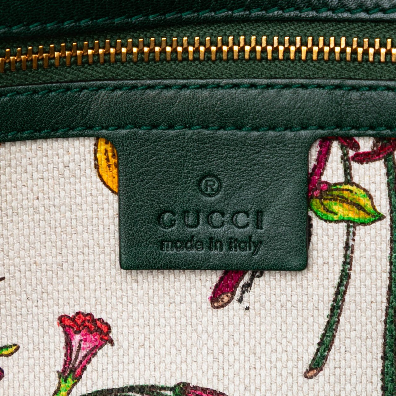 Gucci Medium Leather New Bamboo Top Handle Bag Groen