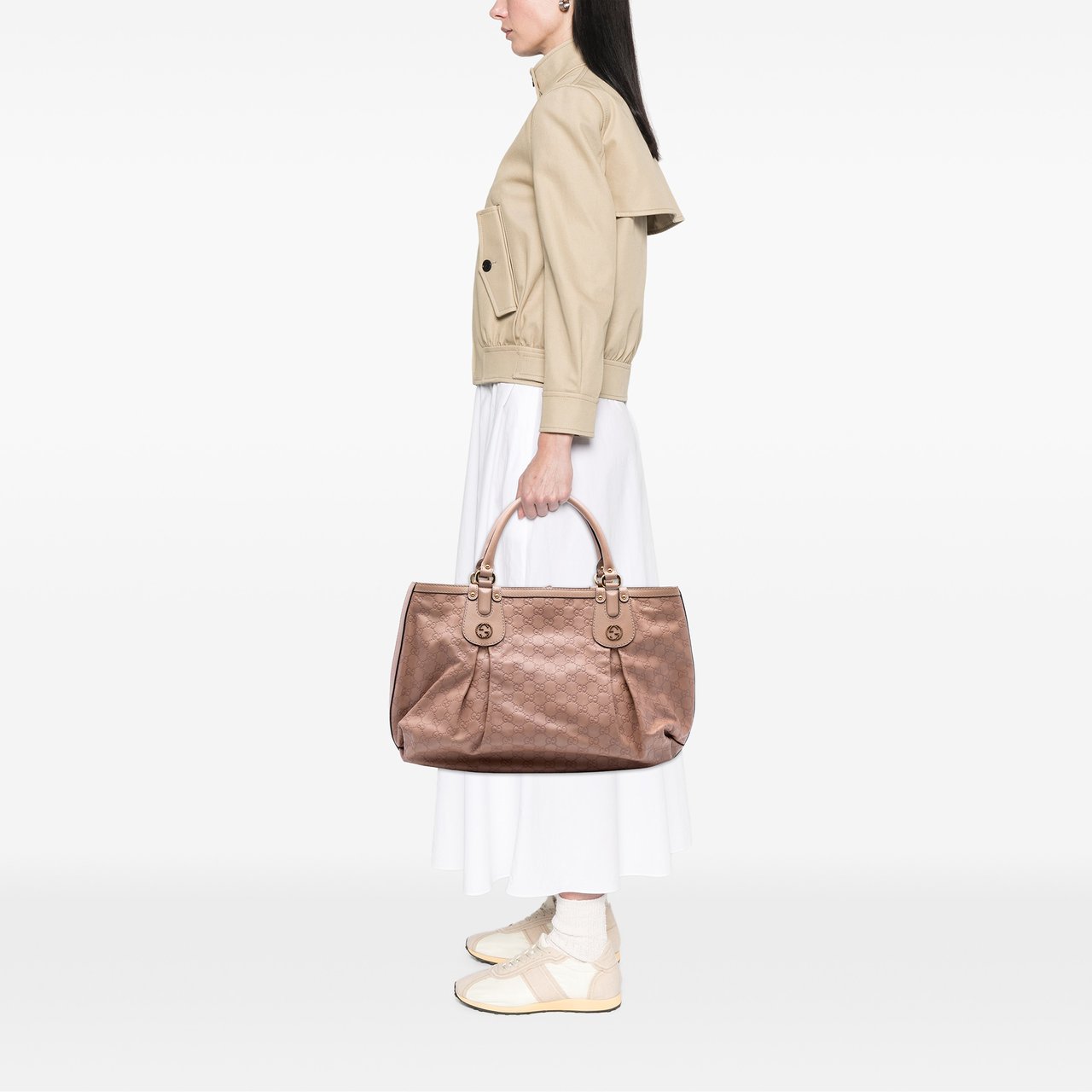 Gucci Large Guccissima Scarlett Tote Roze