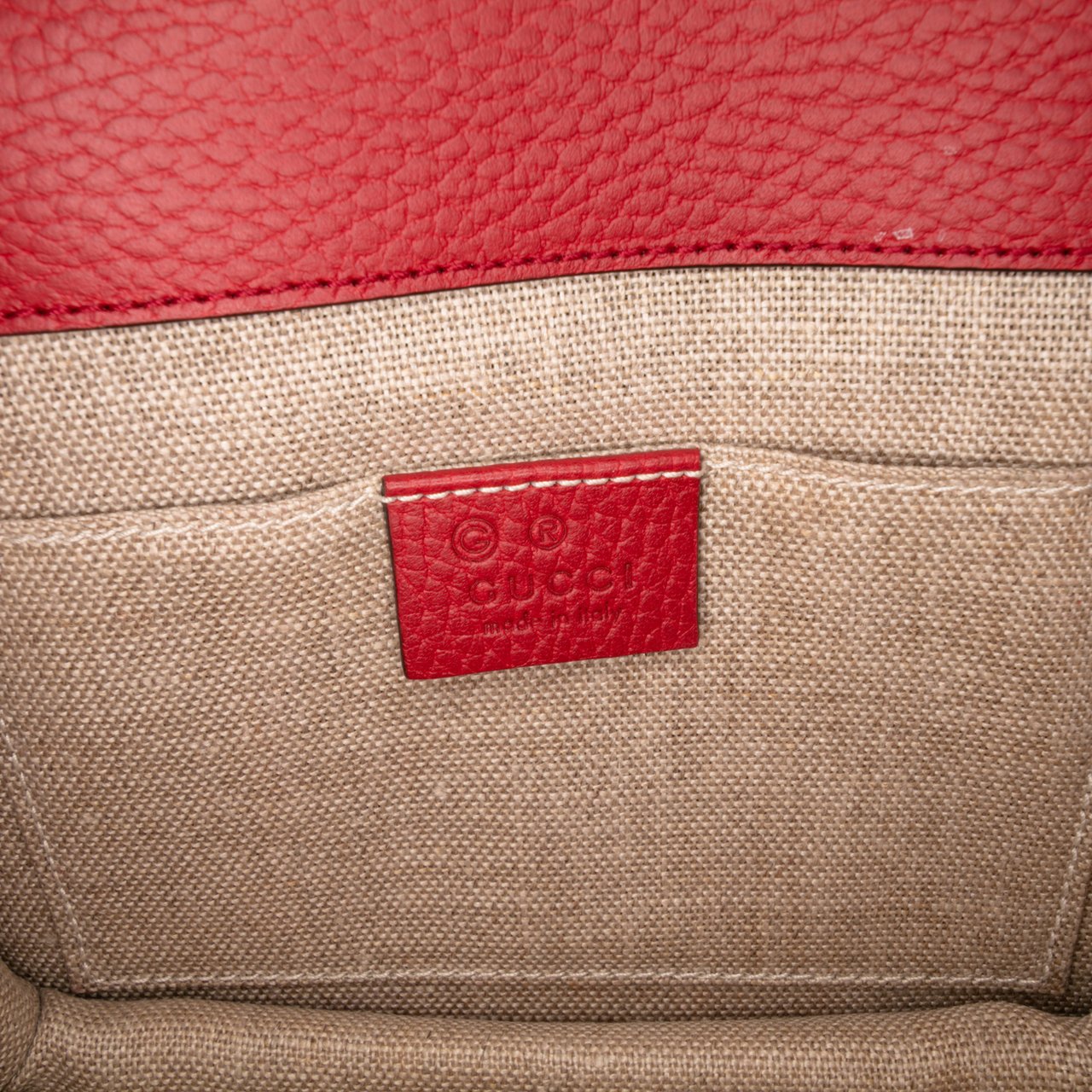 Gucci Small Dollar Calfskin Interlocking G Crossbody Rood