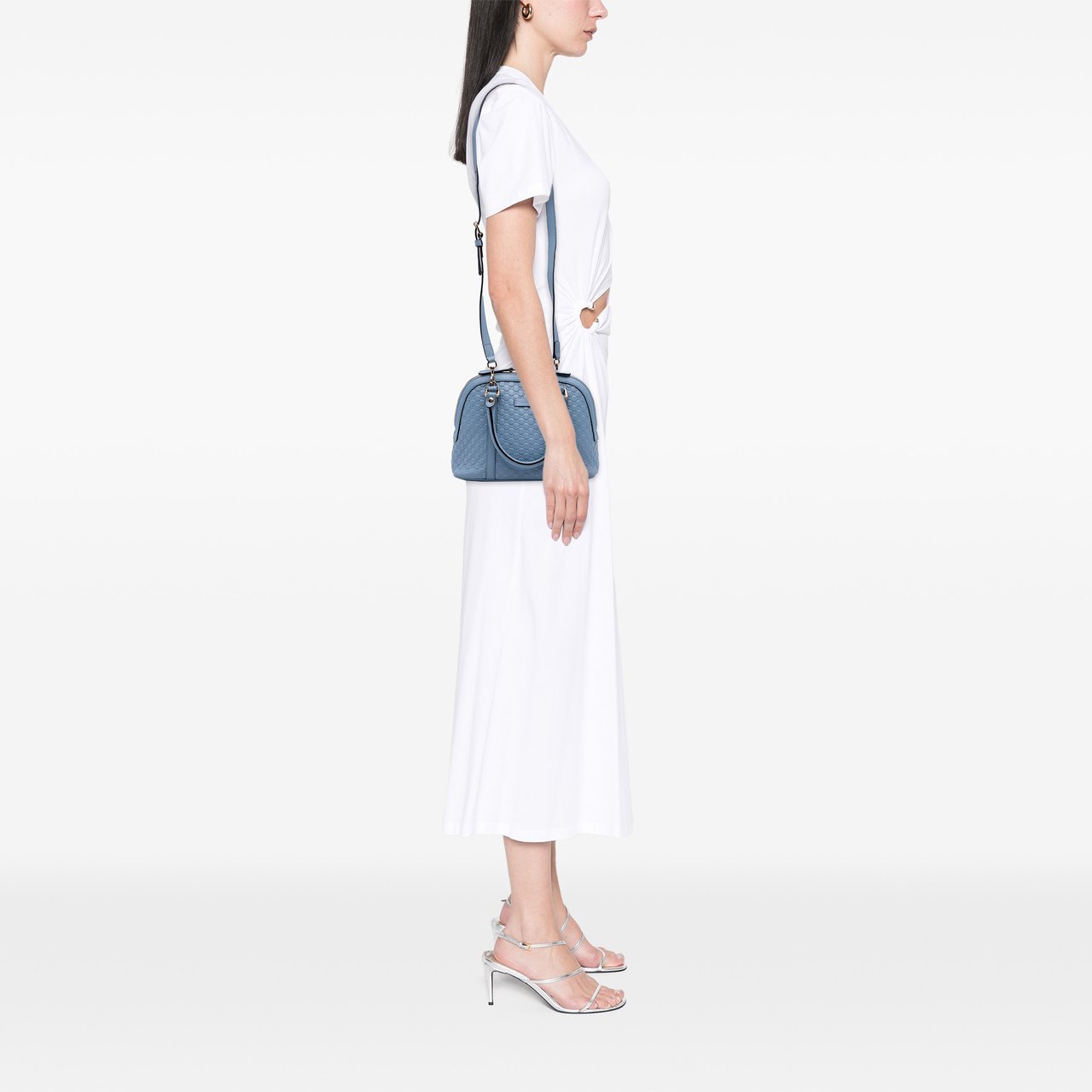 Gucci Mini Microguccissima Dome Satchel Blauw