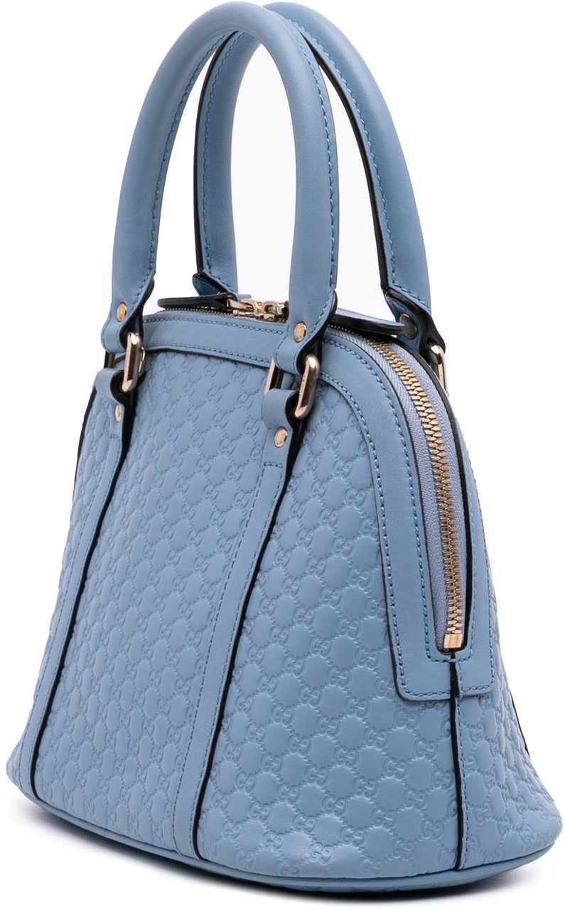 Gucci Mini Microguccissima Dome Satchel Blauw