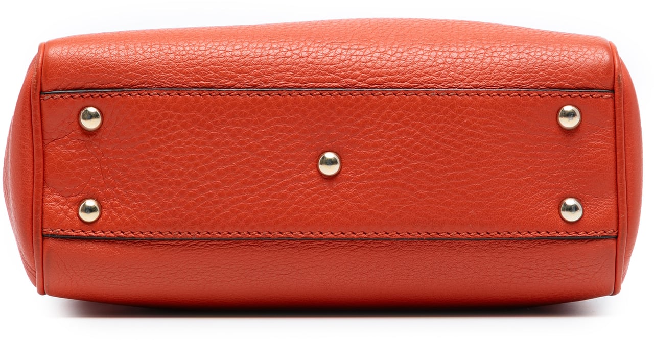 Gucci Mini Calfskin Bamboo Shopper Satchel Oranje