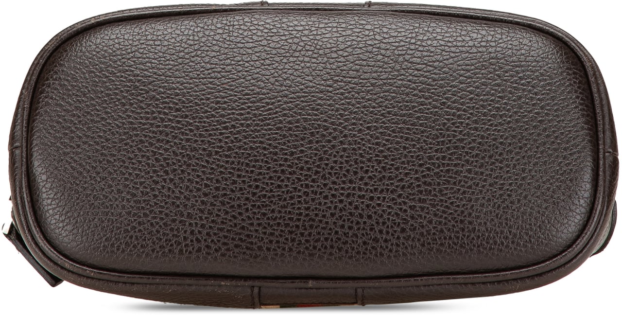 Gucci Mini Leather Web Dome Satchel Bruin