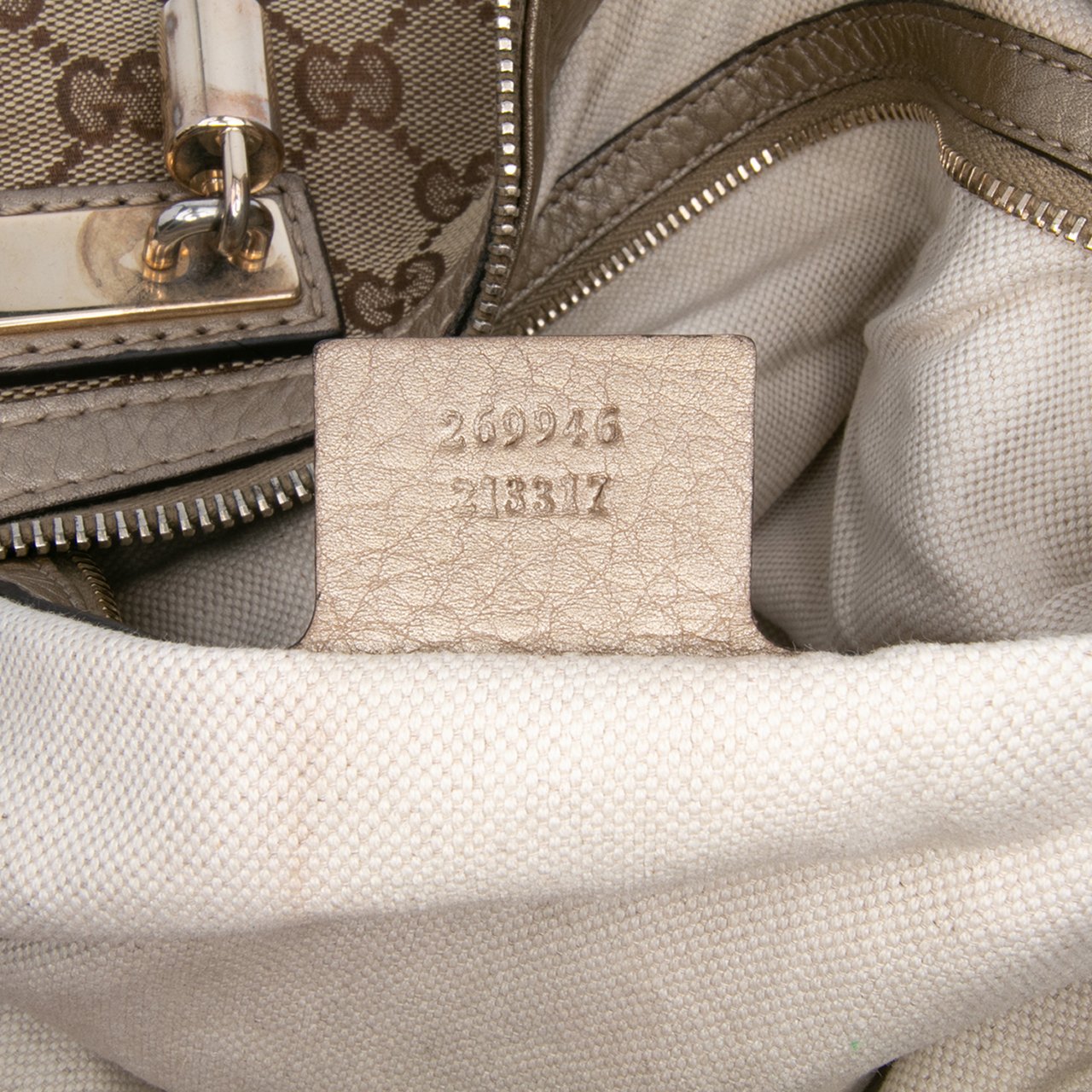 Gucci Large GG Canvas Bella Satchel Bruin