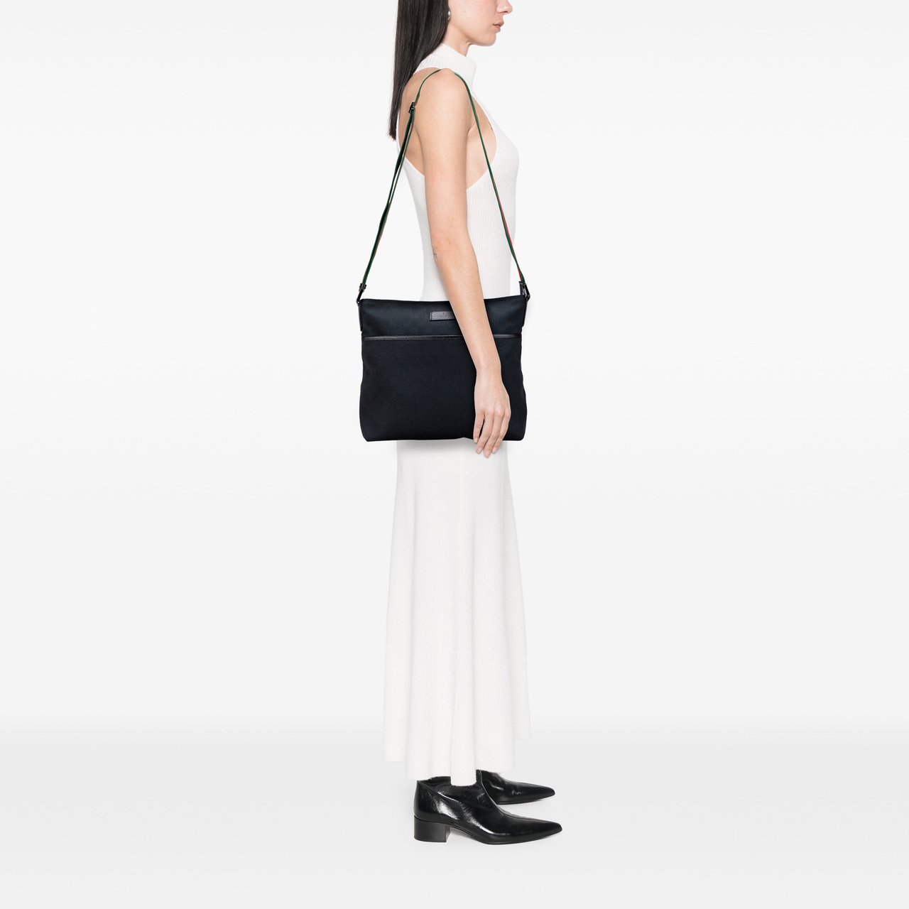 Gucci GG Canvas Web Crossbody Zwart
