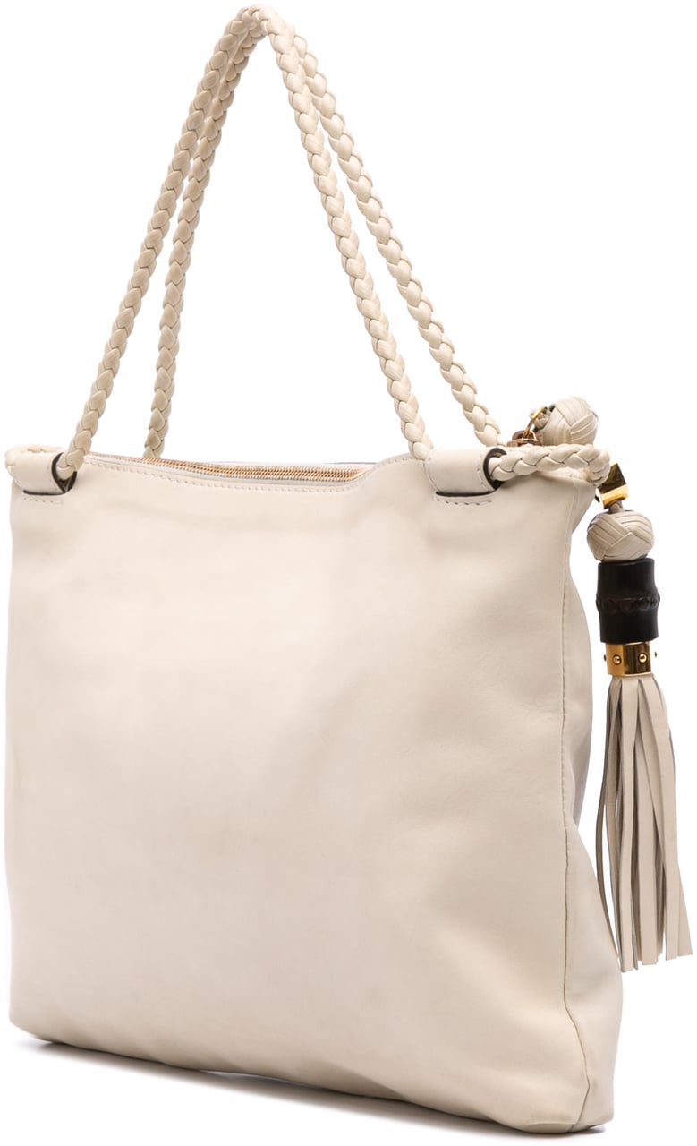 Gucci Leather Handmade Tote Wit