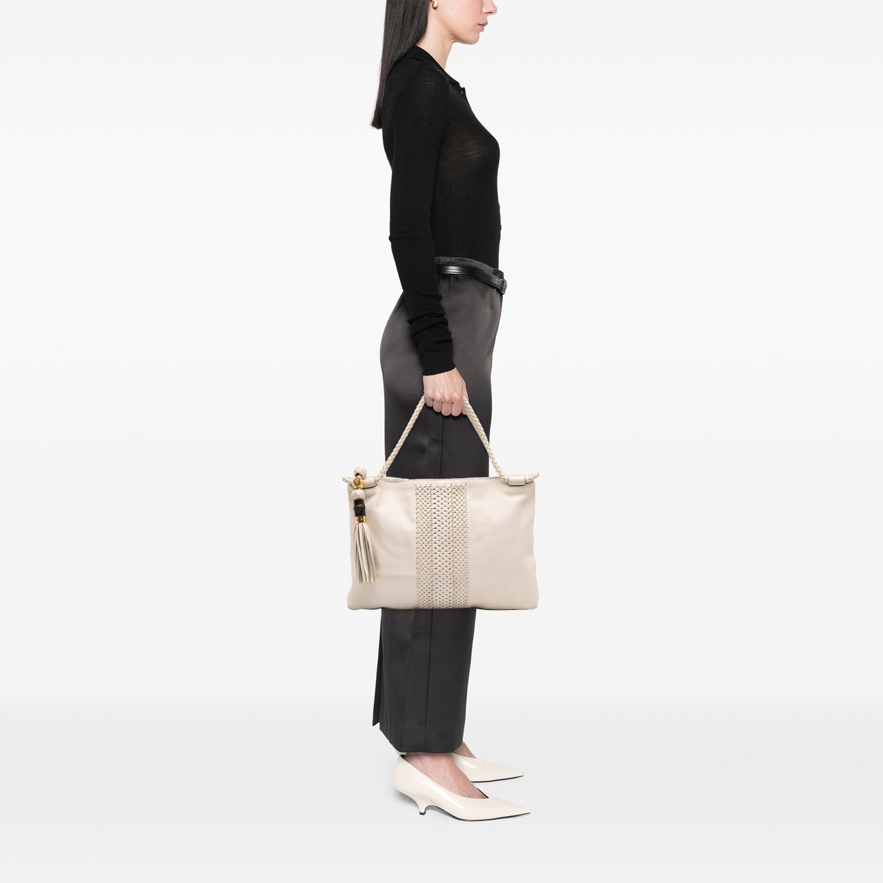 Gucci Leather Handmade Tote Wit