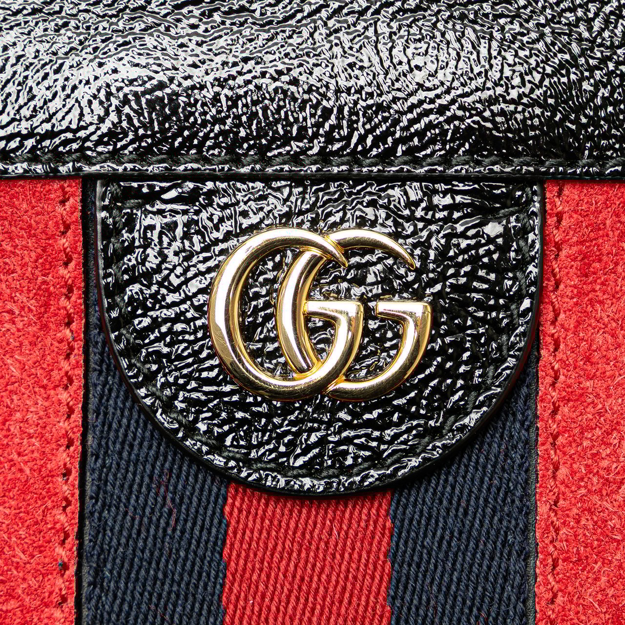 Gucci Small Suede Ophidia Chain Crossbody Rood