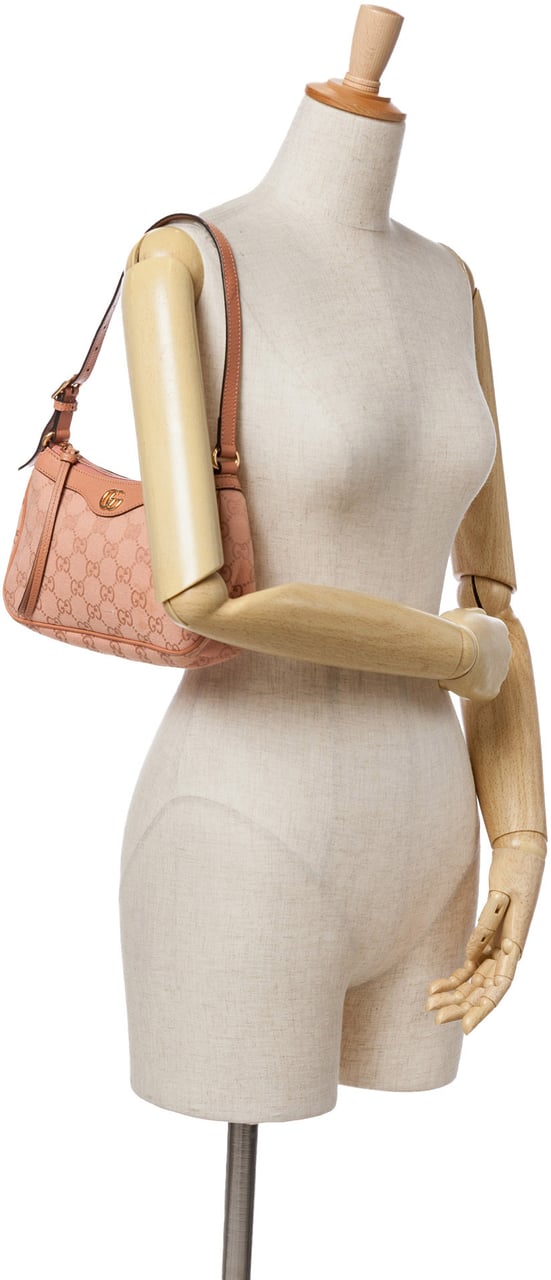 Gucci Small GG Canvas Ophidia Shoulder Bag Roze