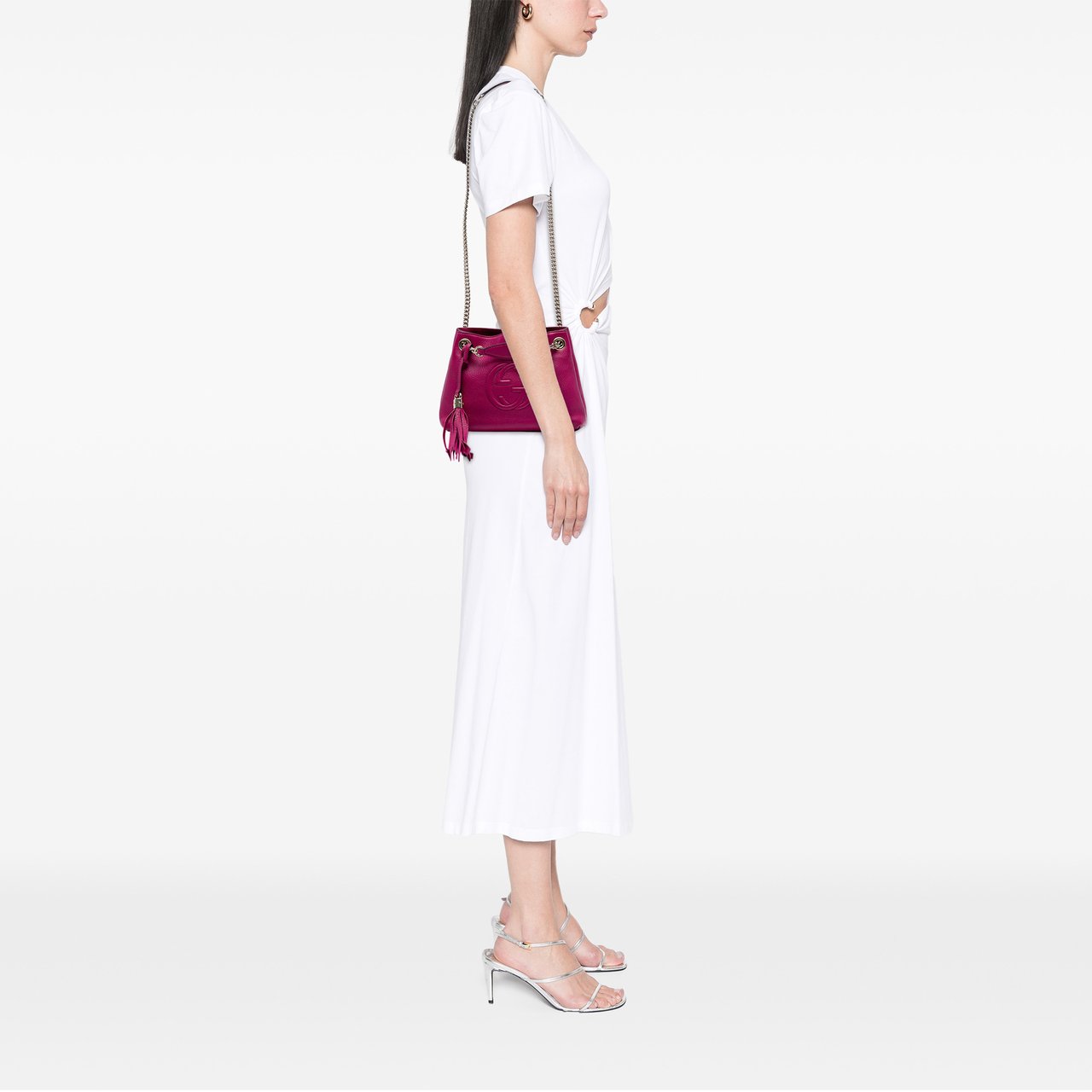 Gucci Small Leather Soho Chain Tote Roze