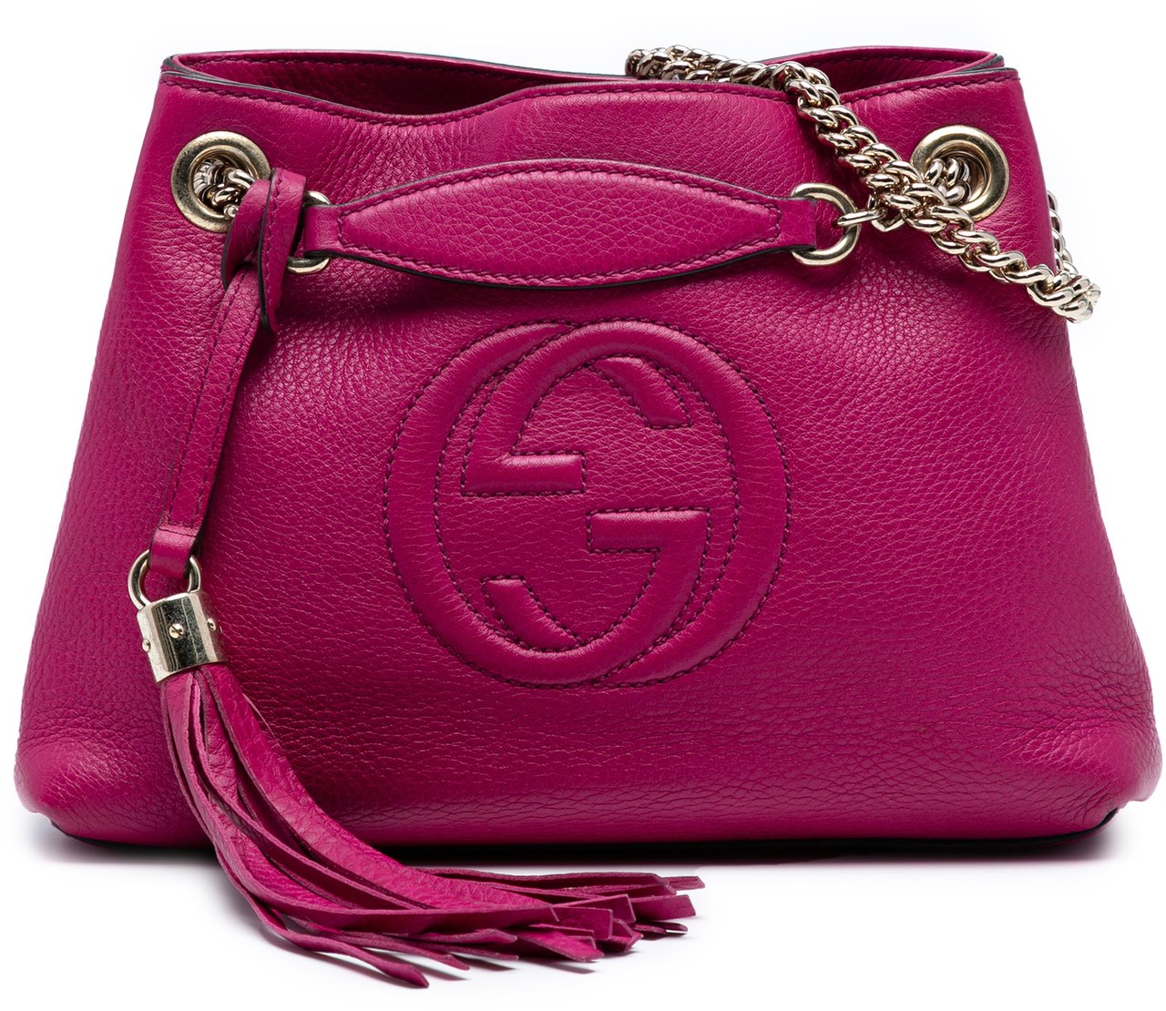 Gucci Small Leather Soho Chain Tote Roze
