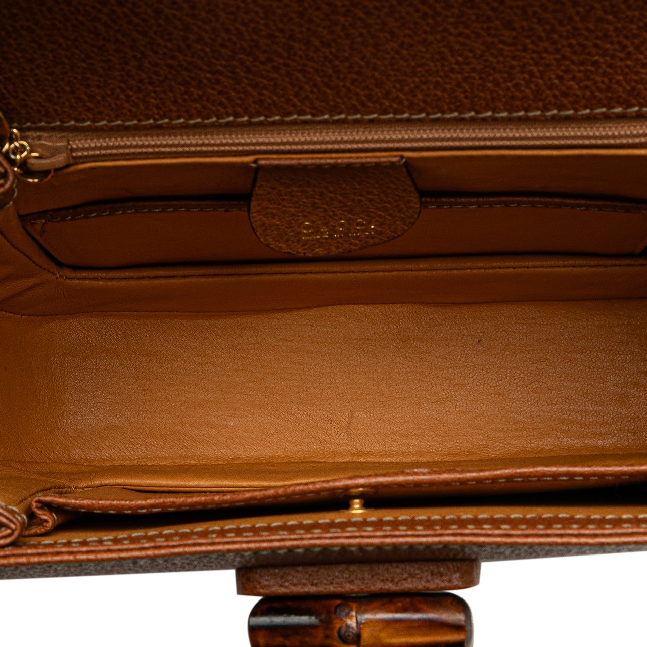 Gucci Grained Calfskin Bamboo Night Bruin