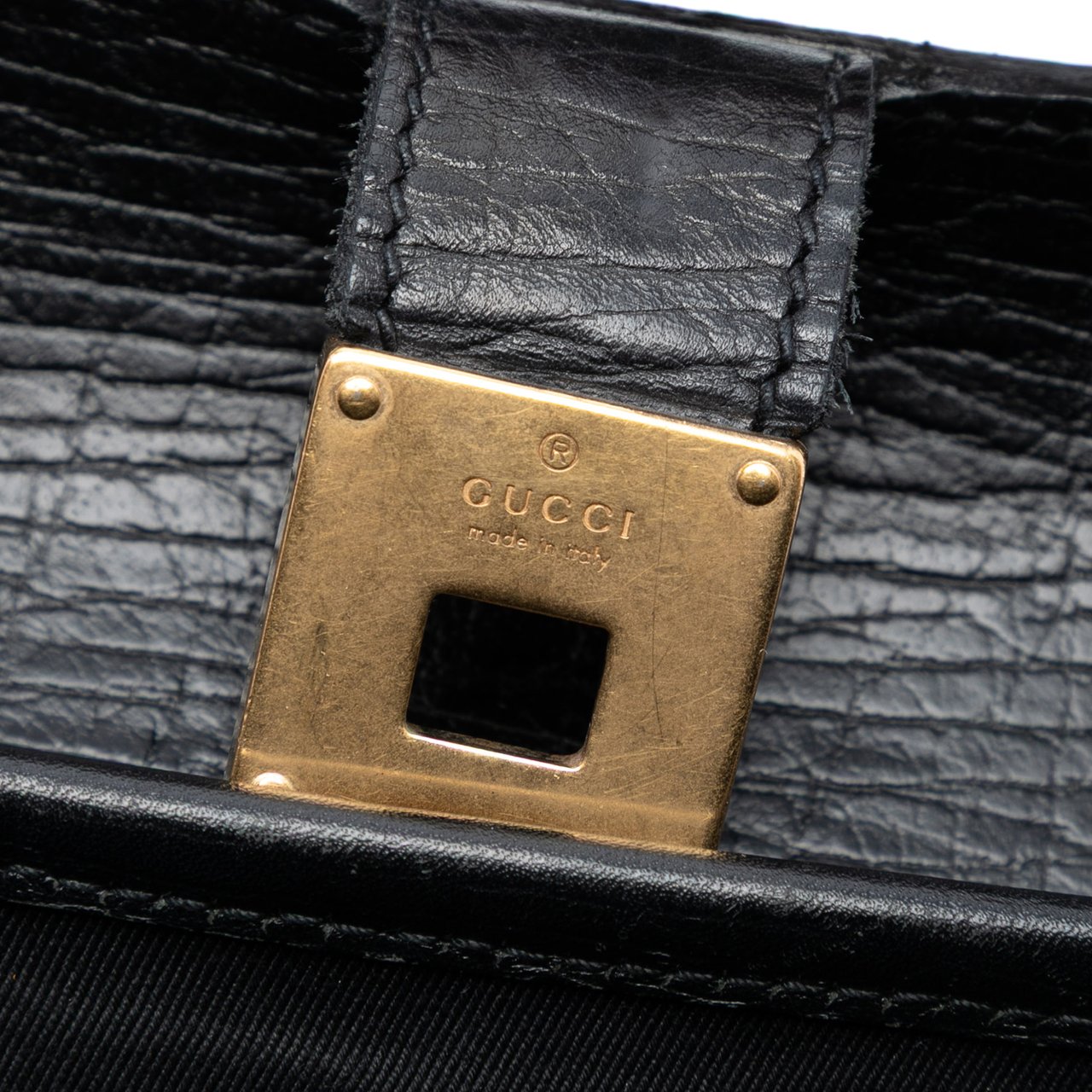 Gucci Leather Bamboo Bullet Shoulder Bag Zwart