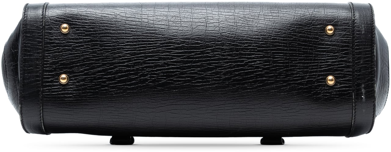 Gucci Leather Bamboo Bullet Shoulder Bag Zwart