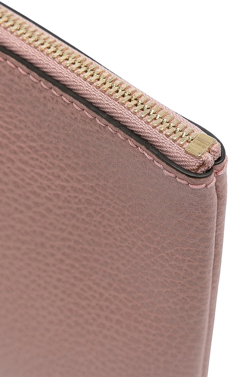 Gucci Calfskin Bamboo Clutch Roze