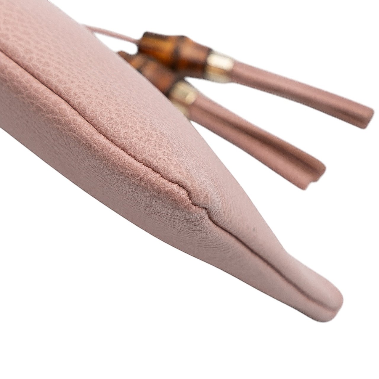 Gucci Calfskin Bamboo Clutch Roze