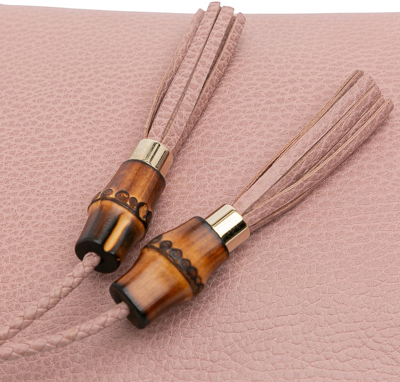 Gucci Calfskin Bamboo Clutch Roze