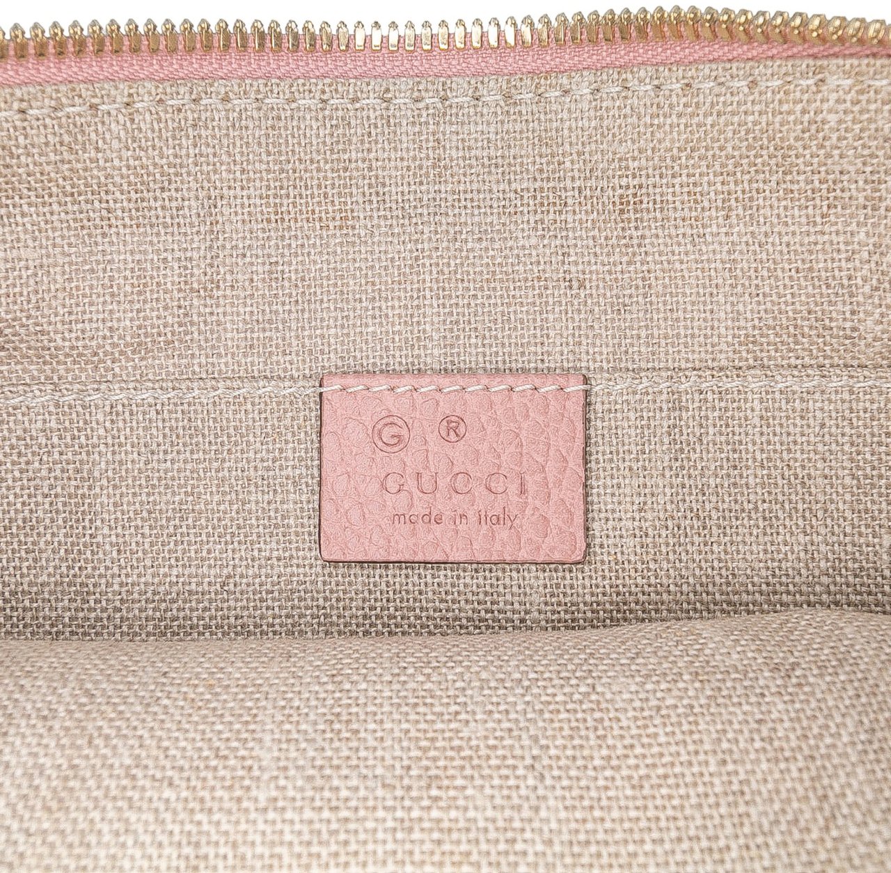 Gucci Calfskin Bamboo Clutch Roze