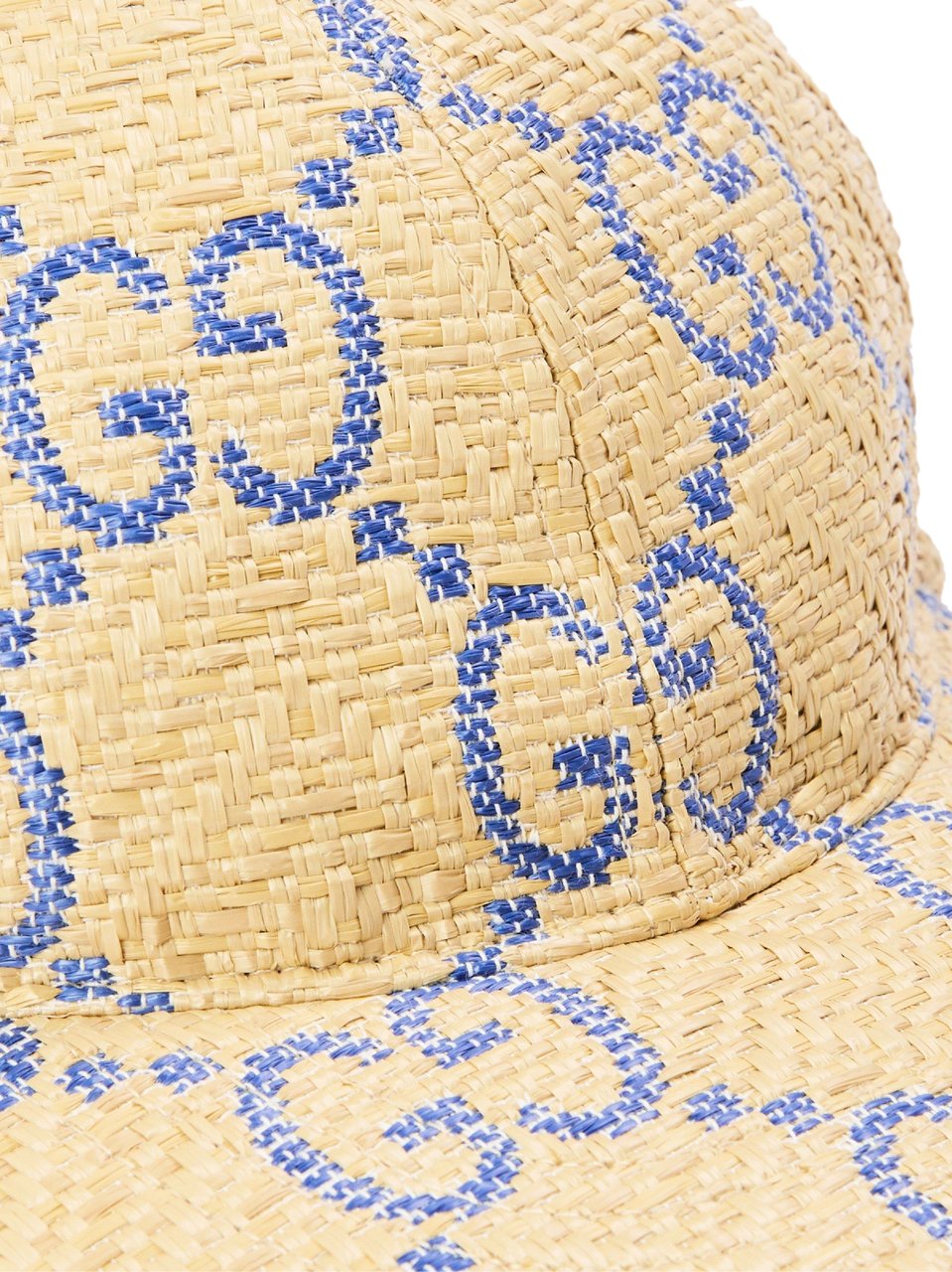 Gucci Raffia Effect Gg Monogram Baseball Cap Beige