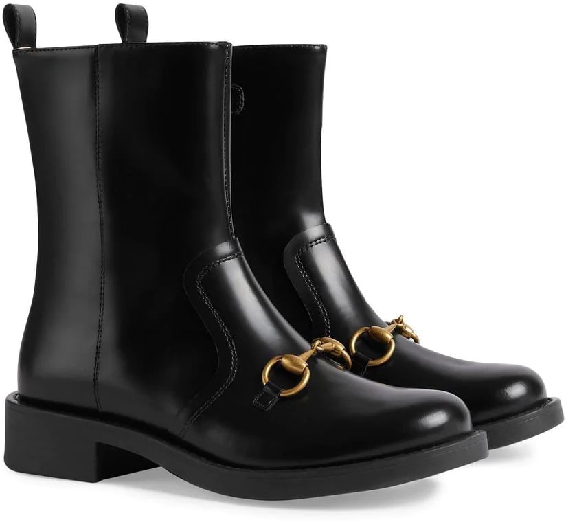 Gucci stivaletto pelle black Zwart
