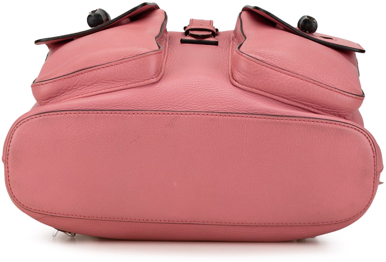 Gucci Leather Bamboo Tassel Backpack Roze