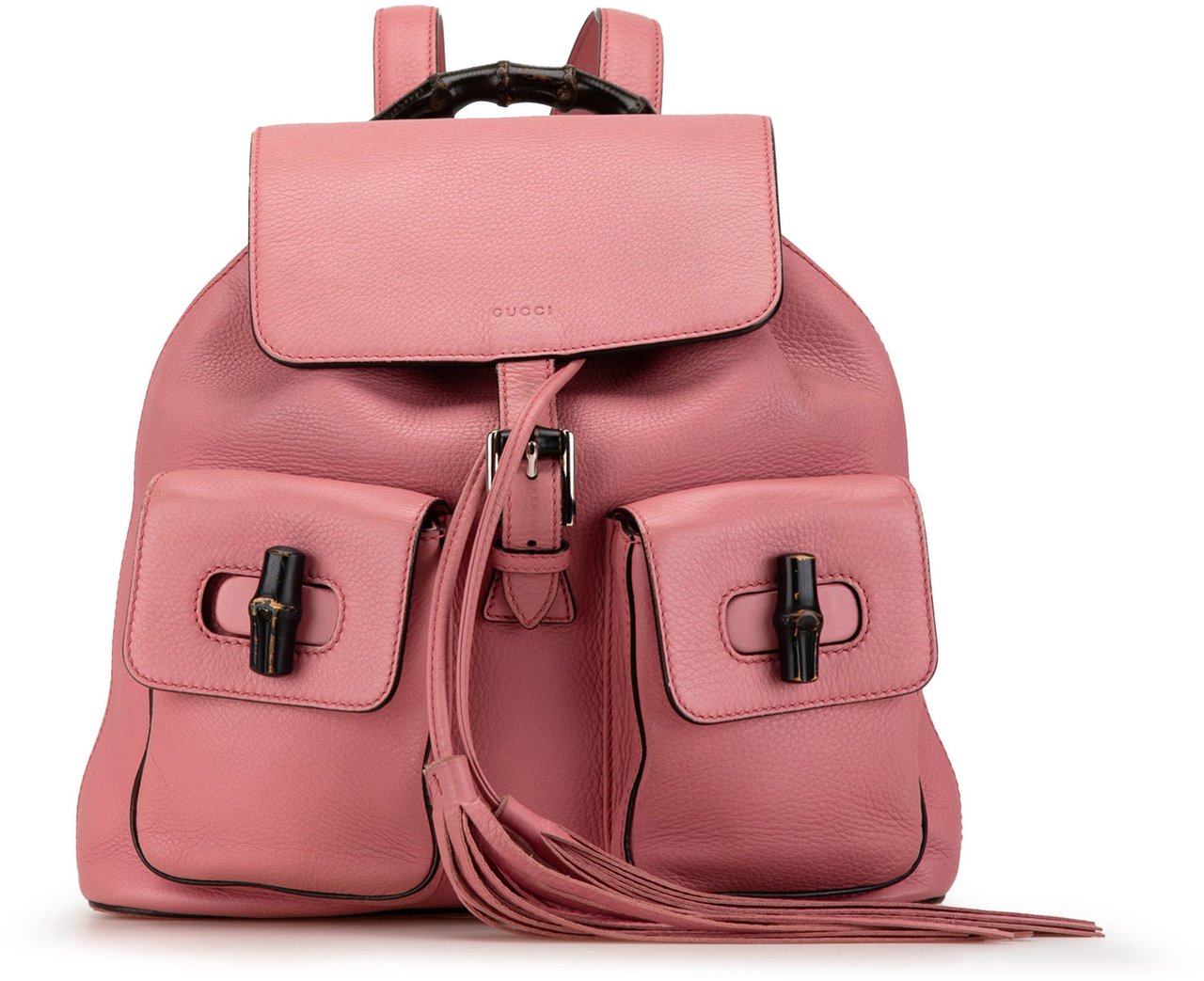 Gucci Leather Bamboo Tassel Backpack Roze