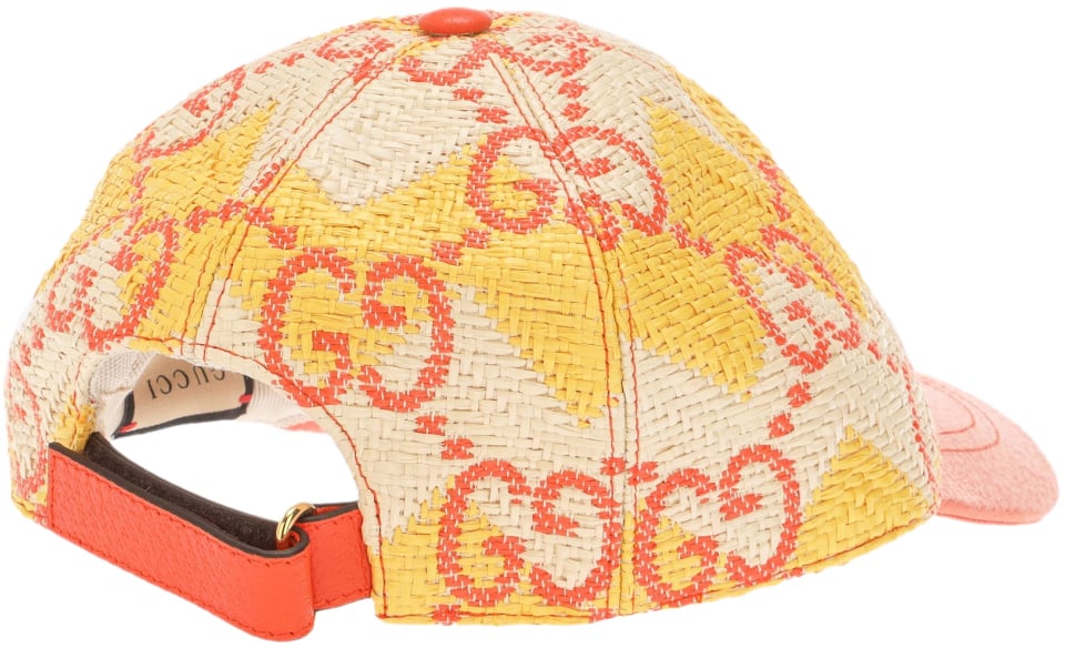 Gucci Raffia Effect Gg Monogram Baseball Cap Divers