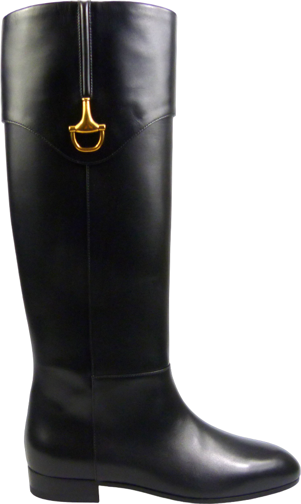 Gucci Stivale in pelle con mezzo Morsetto Zwart