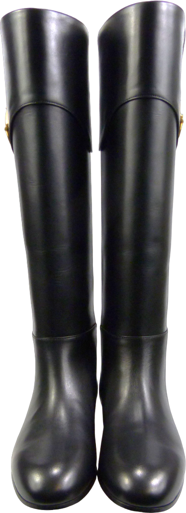 Gucci Stivale in pelle con mezzo Morsetto Zwart