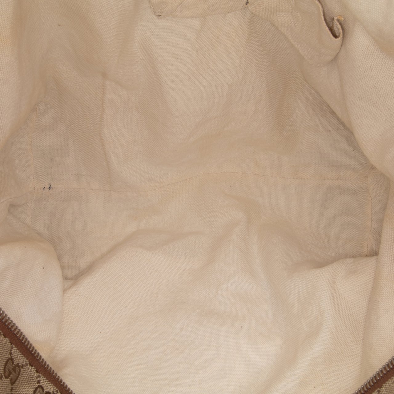 Gucci GG Canvas Web Travel Bag Bruin