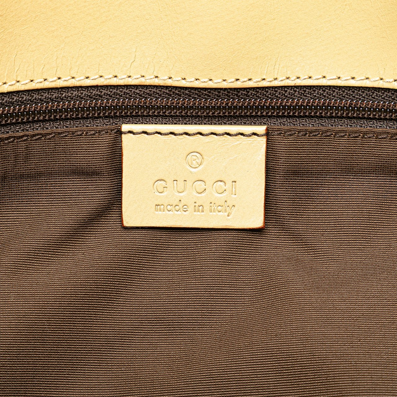Gucci GG Canvas Web Bucket Tote Bruin