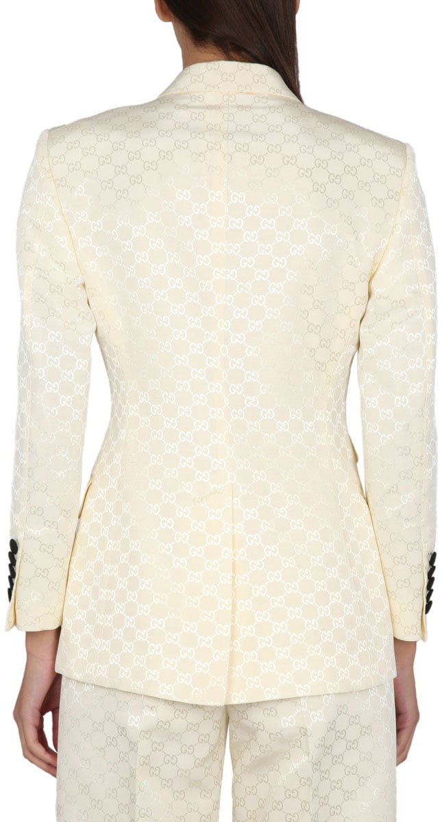Gucci Structured Cotton and Viscose Blend Jacket Neutraal