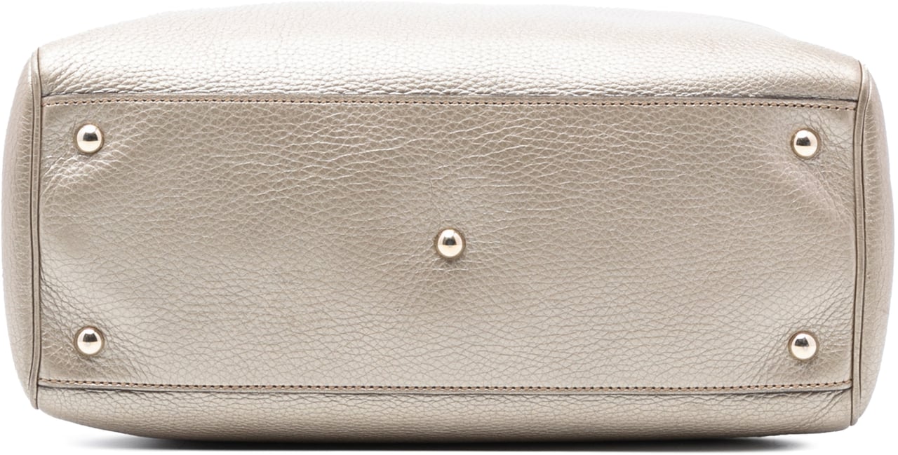 Gucci Medium Calfskin Bamboo Shopper Satchel Goud