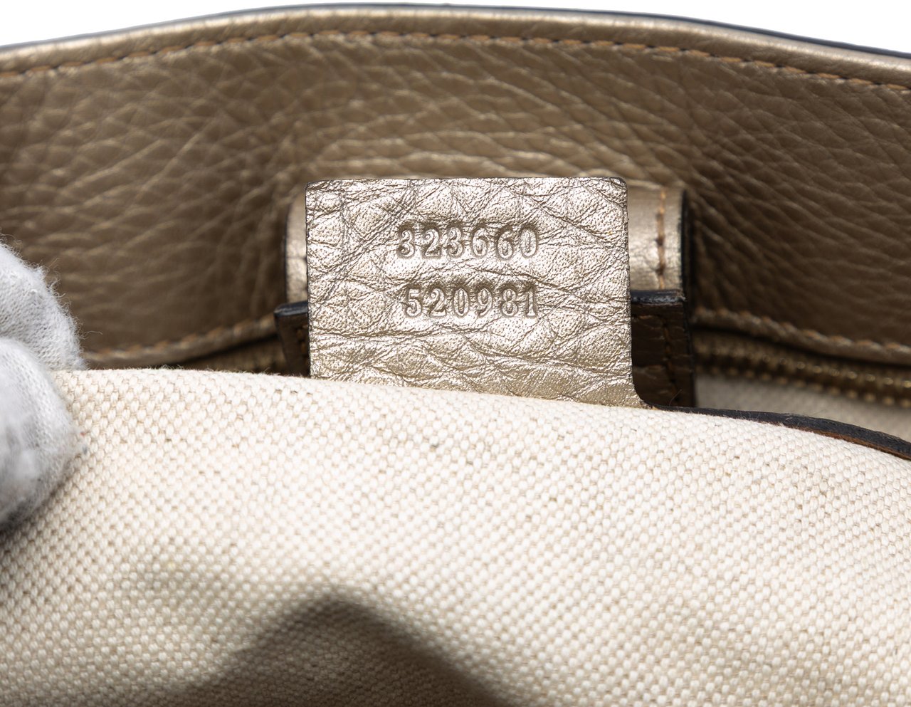 Gucci Medium Calfskin Bamboo Shopper Satchel Goud