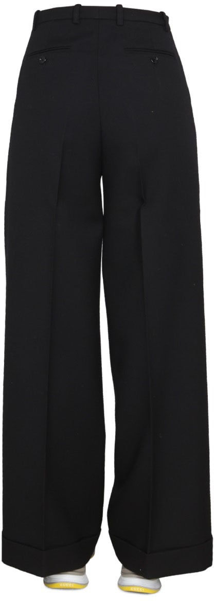 Gucci Tailored Wool Pants with Hook and Zipper Closure Zwart