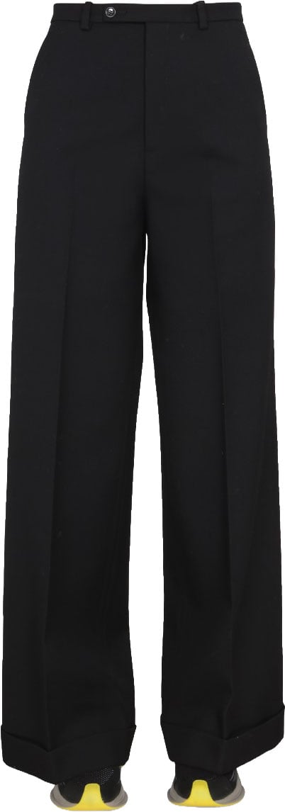 Gucci Tailored Wool Pants with Hook and Zipper Closure Zwart