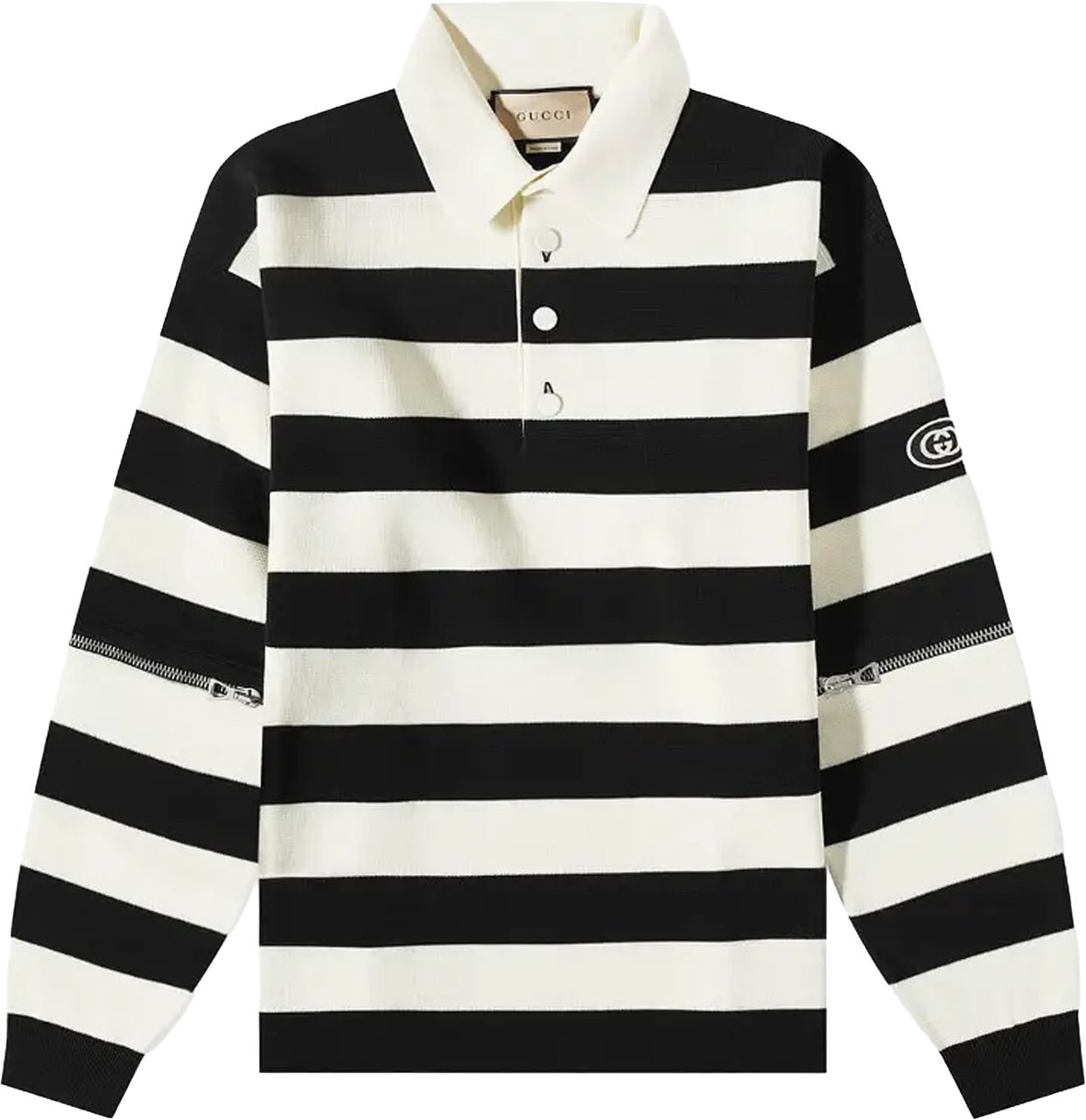 Gucci Striped Cotton Polo Wit