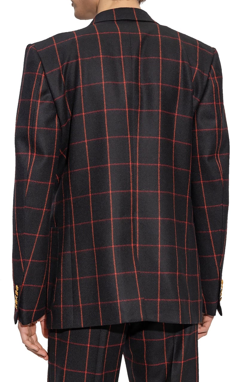 Gucci Wool Checked Blazer Zwart