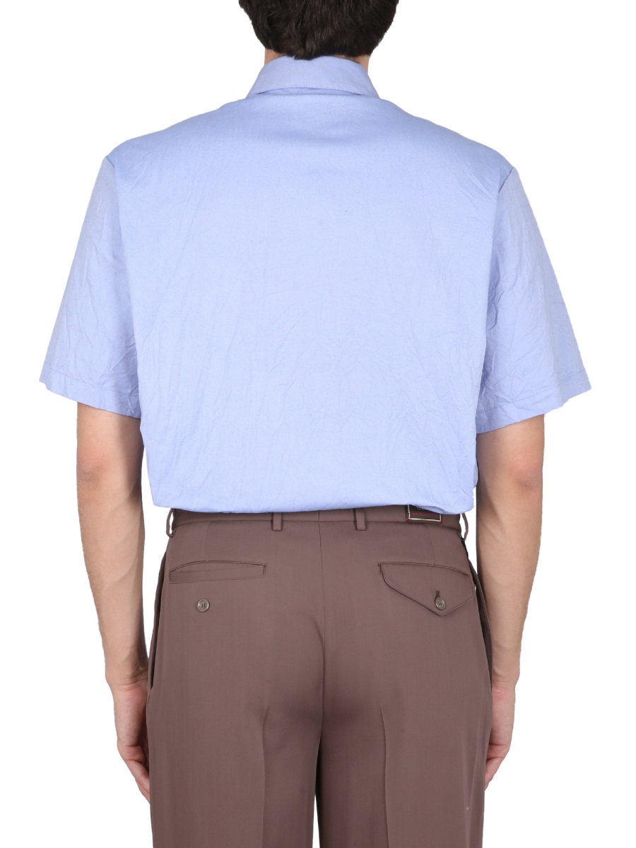 Gucci Casual Shirt with Bear Embroidery on Pocket Blauw
