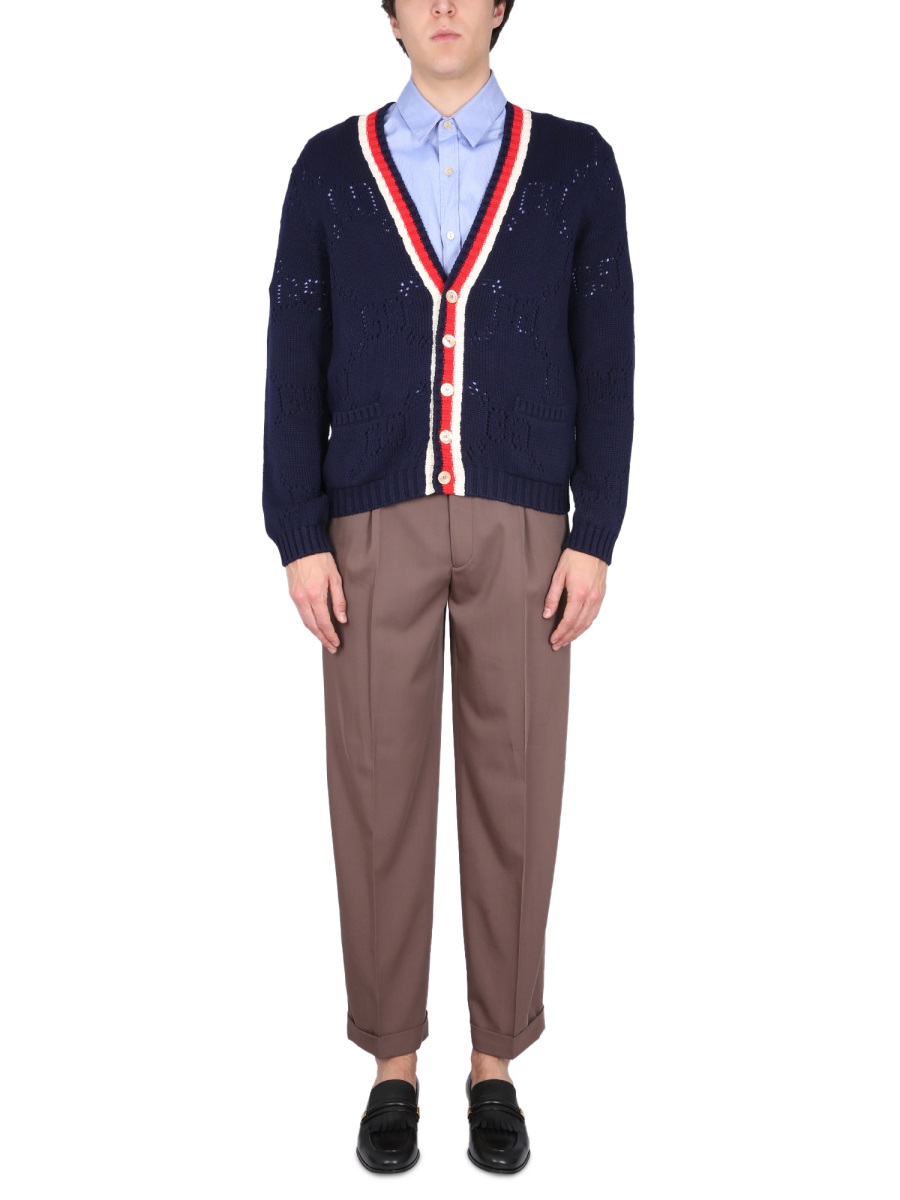 Gucci Casual Shirt with Bear Embroidery on Pocket Blauw