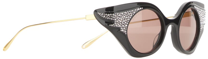 Gucci Retro Cat-Eye Sunglasses with Bold Purple Lenses Roze